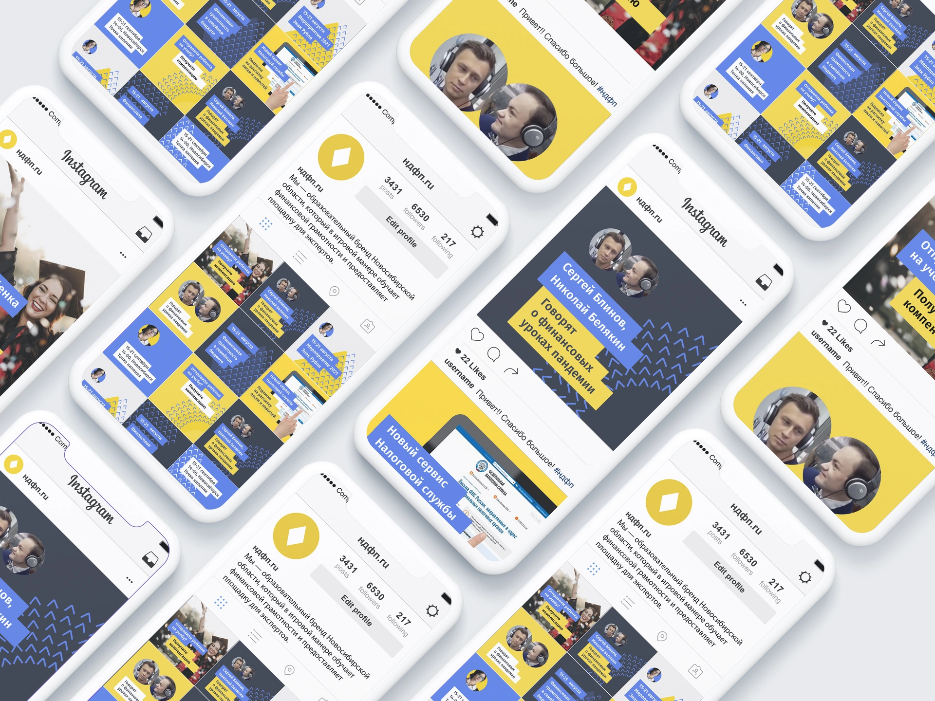 NDFP brand identity across digital screens