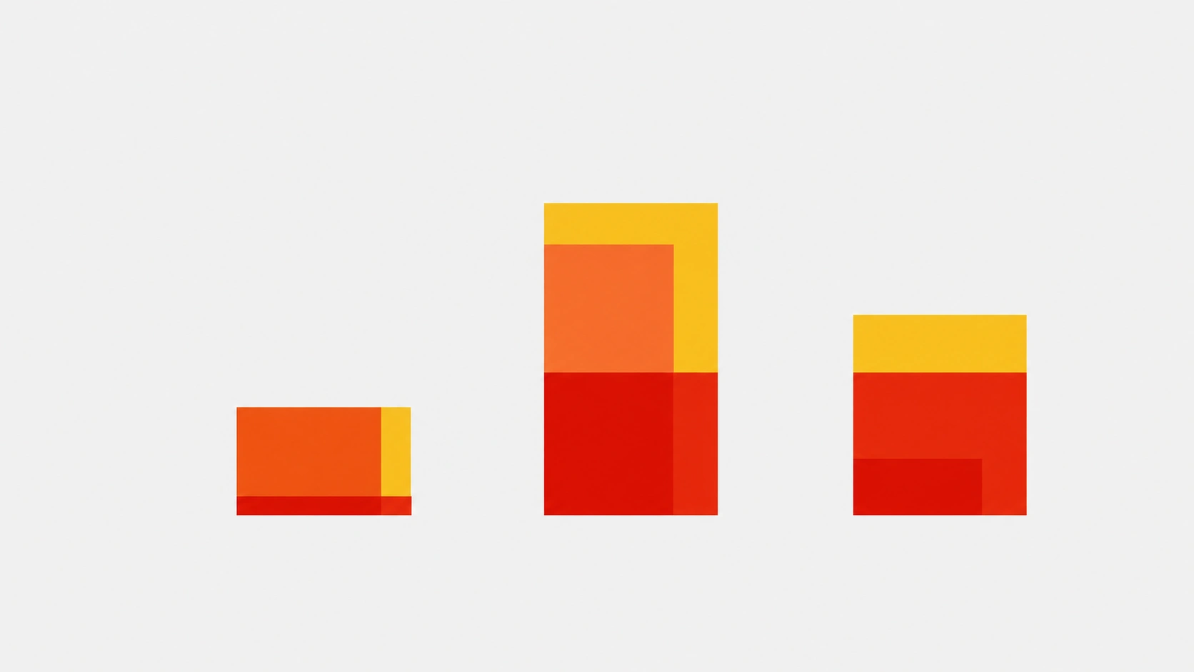 Original Otelit presentation showing variations of the layered colour-block system
