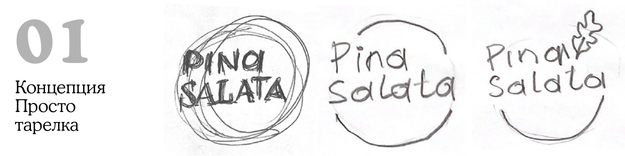 Pina Salata original sketches: 01 / A simple plate.