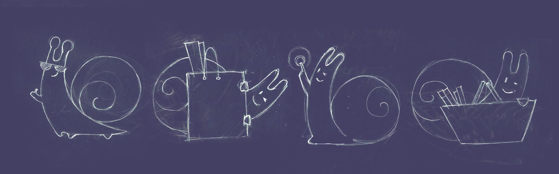 Original Rolatex scenario sketches: greeting, shopping, helping and choosing products